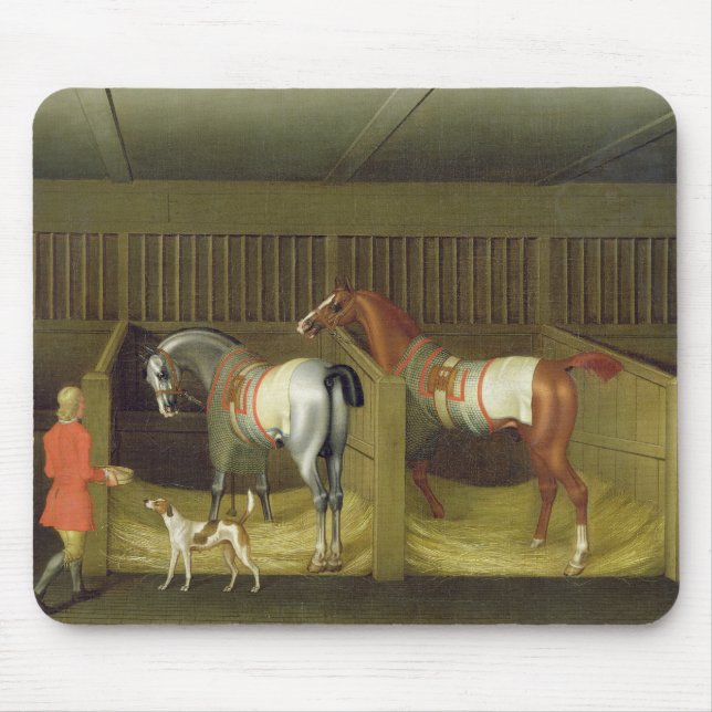 The Stables and Two Famous Running Horses belongin Mouse Pad (Front)