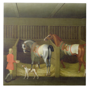 The Stables and Two Famous Running Horses belongin Tile