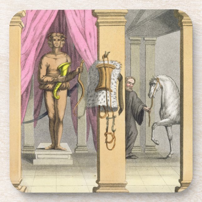 The stables of Caligula's horse, Incitata, c.1800- Beverage Coaster (Front)