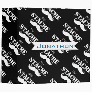 The Stache Moustache Pattern 3 Ring Binder