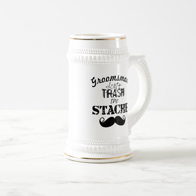 The Stache Moustache Pattern Beer Stein (Front Right)