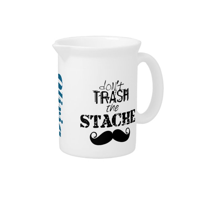 The Stache Moustache Pattern Beverage Pitcher (Right)