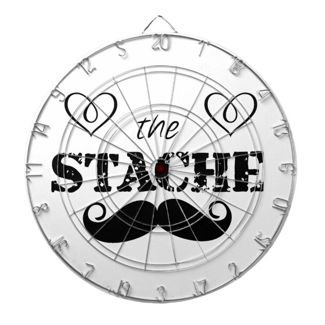The Stache Moustache Pattern Dart Board (Front)