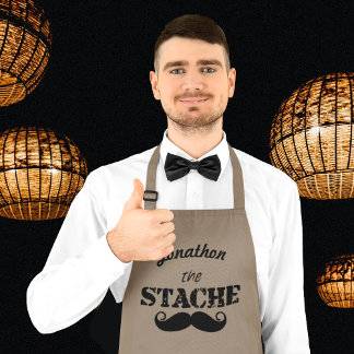 The Stache Moustache Pattern Long Apron