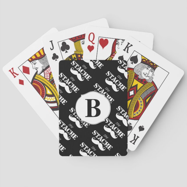 The Stache Moustache Pattern Poker Cards (Back)
