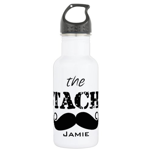 The Stache Moustache Pattern Stainless Steel Water Bottle