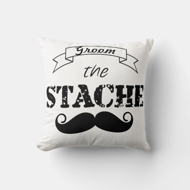 The Stache Moustache Pattern Throw Pillow (Front)