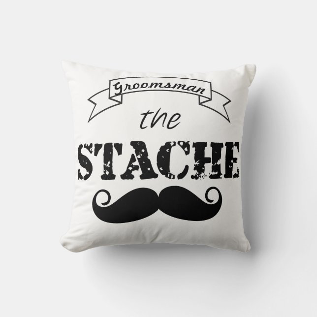 The Stache Moustache Pattern Throw Pillow (Front)