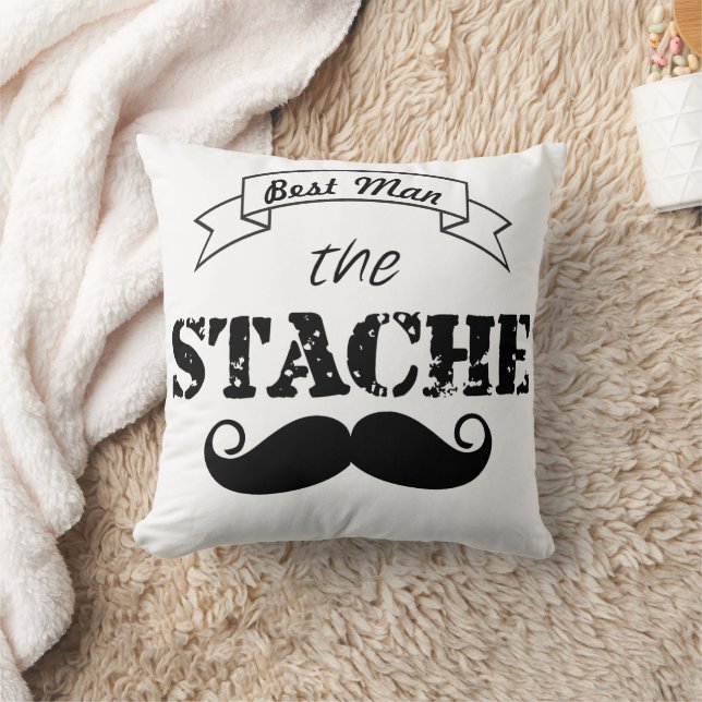 The Stache Moustache Pattern Throw Pillow (Blanket)