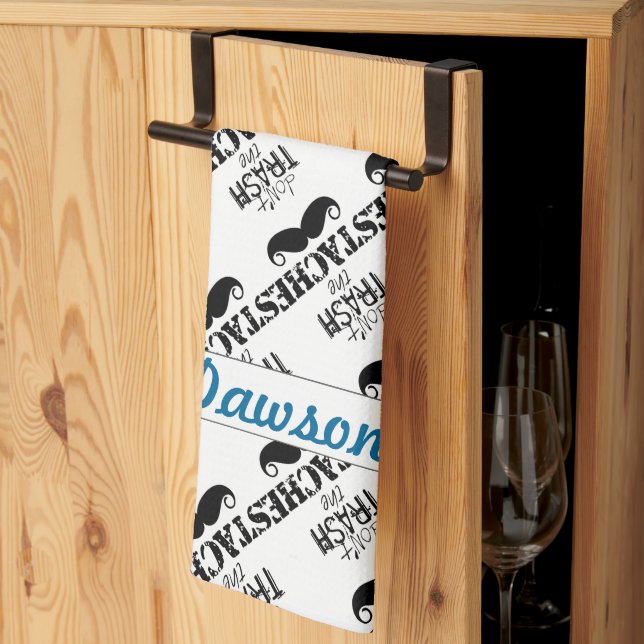 The Stache Moustache Pattern Towel (Thirds Fold)