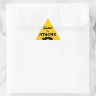 The Stache Moustache Pattern Triangle Sticker