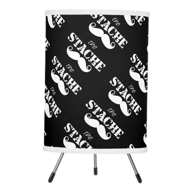 The Stache Moustache Pattern Tripod Lamp (Front)