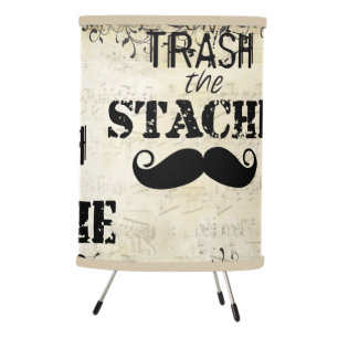 The Stache Moustache Pattern Tripod Lamp