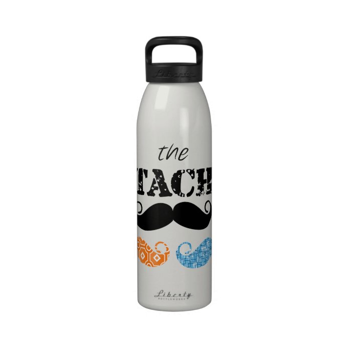 The Stache Mustache Retro Hipster Water Bottles
