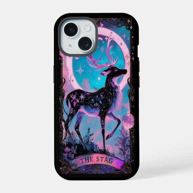 The Stag Tarot Card Witchy Vibes iPhone case (Back)