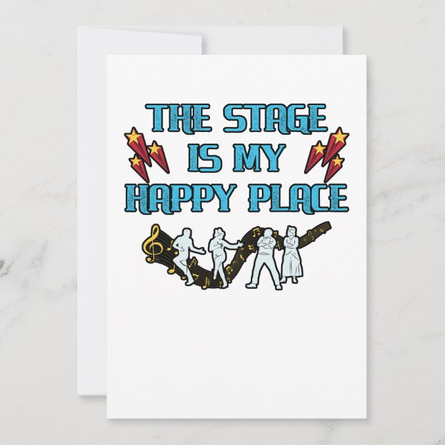 The Stage Is My Happy Place Fun Actor Actress Gift Holiday Card (Front)