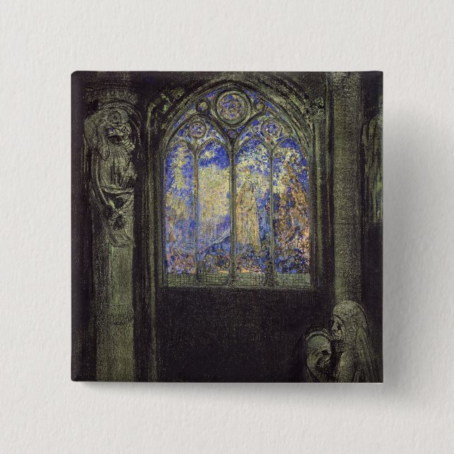 The Stained Glass Window, 1904 Pinback Button (Front)