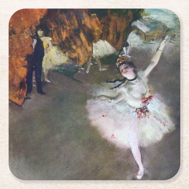 The Star, Ballerina, Edgar Degas, 1878 Square Paper Coaster (Front)