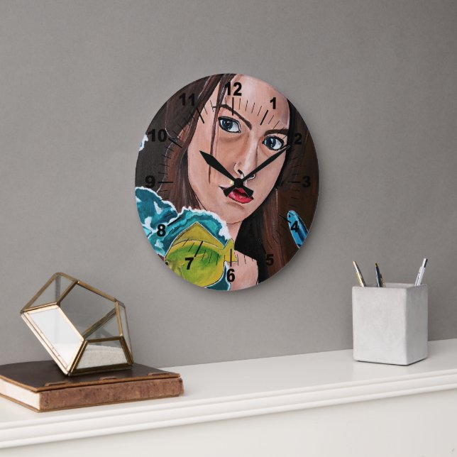 The Star-Crossed Lover Painting by Alfred Fox Large Clock (Office)