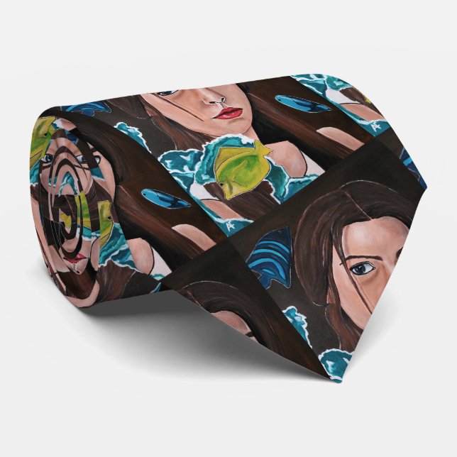 The Star-Crossed Lover Painting by Alfred Fox Neck Tie (Rolled)