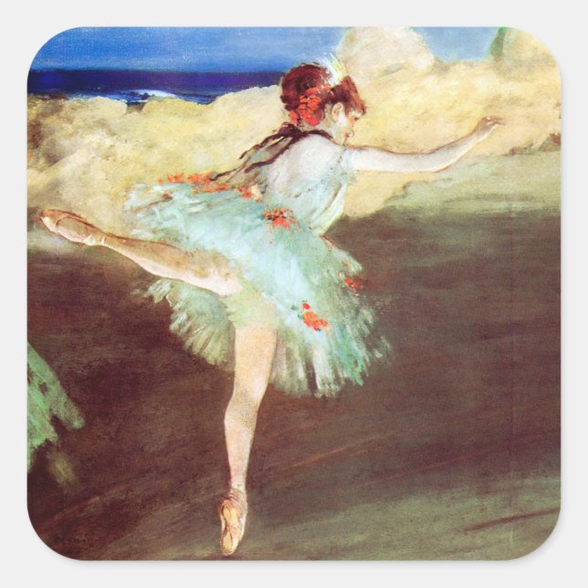 The Star: Dancer on Point by Degas Square Sticker (Front)