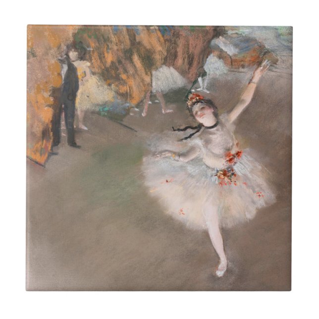 The Star Dancer on Stage Edgar Degas Ballet Ceramic Tile (Front)