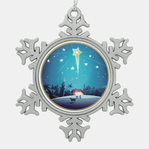 The Star of Bethlehem Christmas Gift Snowflake Pewter Christmas Ornament