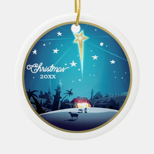 The Star of Bethlehem Custom Year Christmas  Ceramic Ornament