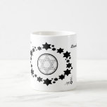 The Star of David - Color Morph Mug<br><div class="desc">The Jewish Holiday Hanukkah. This black and white design features the "Star of David". Stars surround the Star of David in an oval shape. The corners are decorated with leaves and the Star of David. "Hanukkah 2014" is printed on the mug. These mugs are available in an assortment of styles,...</div>