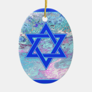 The Star of David on Marble Ceramic Ornament
