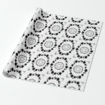 The Star of David - Wrapping Paper<br><div class="desc">The Jewish Holiday Hanukkah. This black and white design features the "Star of David". Stars surround the Star of David in an oval shape. The corners are decorated with leaves and the Star of David. This wrapping paper comes in assortment of styles.</div>