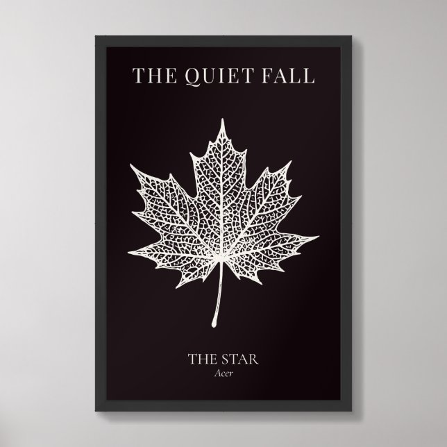 The Star of Fall Black & White Framed Art (Framed Front)