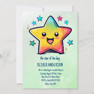 The star of the day Birthday star theme  Invitation