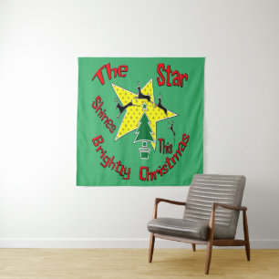 The star shines brightly this Christmas Mug Tapestry