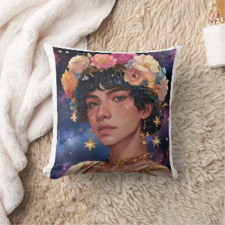 The star sign of libra personified money  throw pillow
