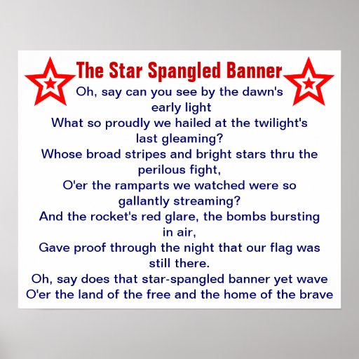 The Star Spangled Banner poster | Zazzle.com