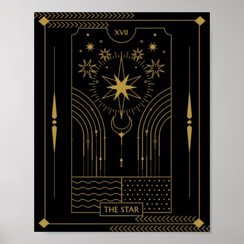 The Star tarot card art Celestial Poster