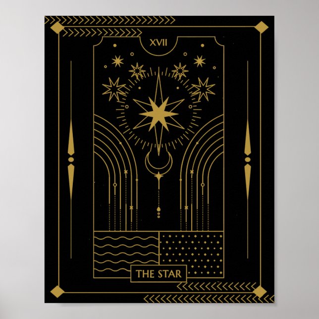 The Star tarot card art, Celestial Poster (Front)