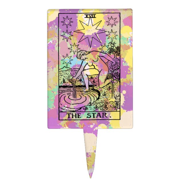 The Star Tarot Card Cake Topper (Front)