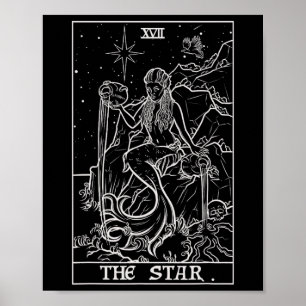 The Star Tarot Card Halloween Mermaid Gothic Witch Poster