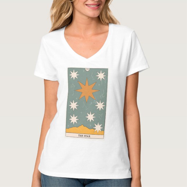 The Star tarot card modern Major Arcana T-Shirt (Front)