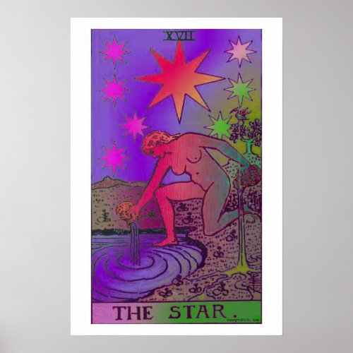 The Star Tarot Card Psychedelic Poster