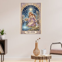 The Star Tarot Card Style Mucha Art Nouveau