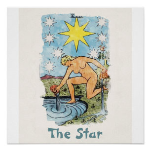 The Star Tarot Card Watercolor Painting Poster