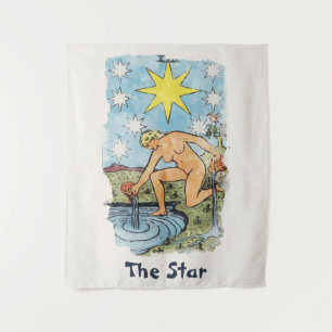 The Star Tarot Card Watercolor Painting Tapestry