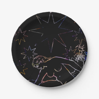 The Star Tarot Party Black Paper Plates