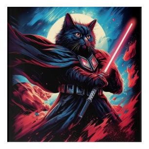The Stardust Samurai Cosmic Cat Warrior Acrylic Print