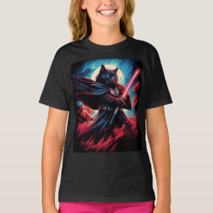 The Stardust Samurai Cosmic Cat Warrior T-Shirt
