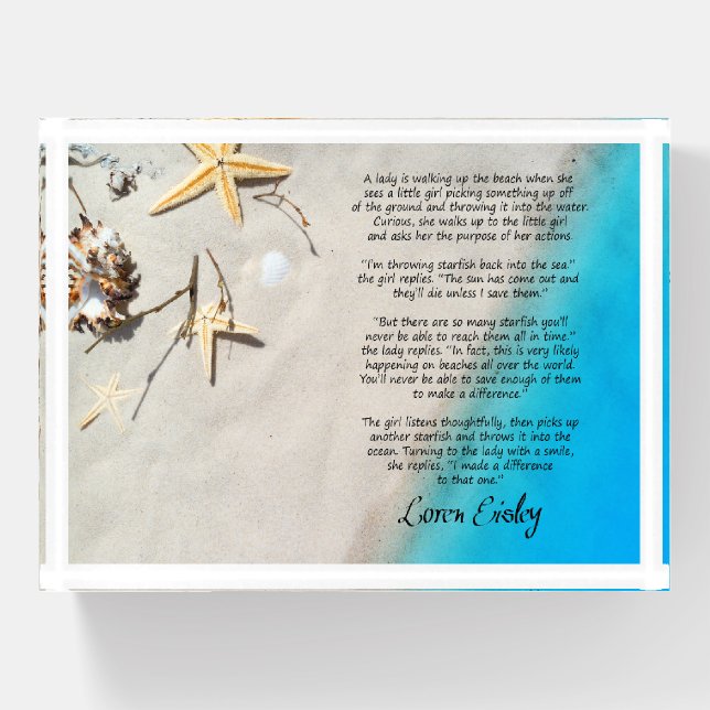 The Starfish Story Paperweight (Front)