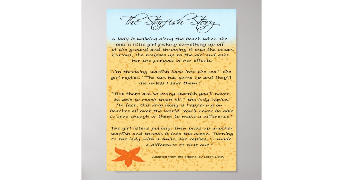 The Starfish Story poster | Zazzle